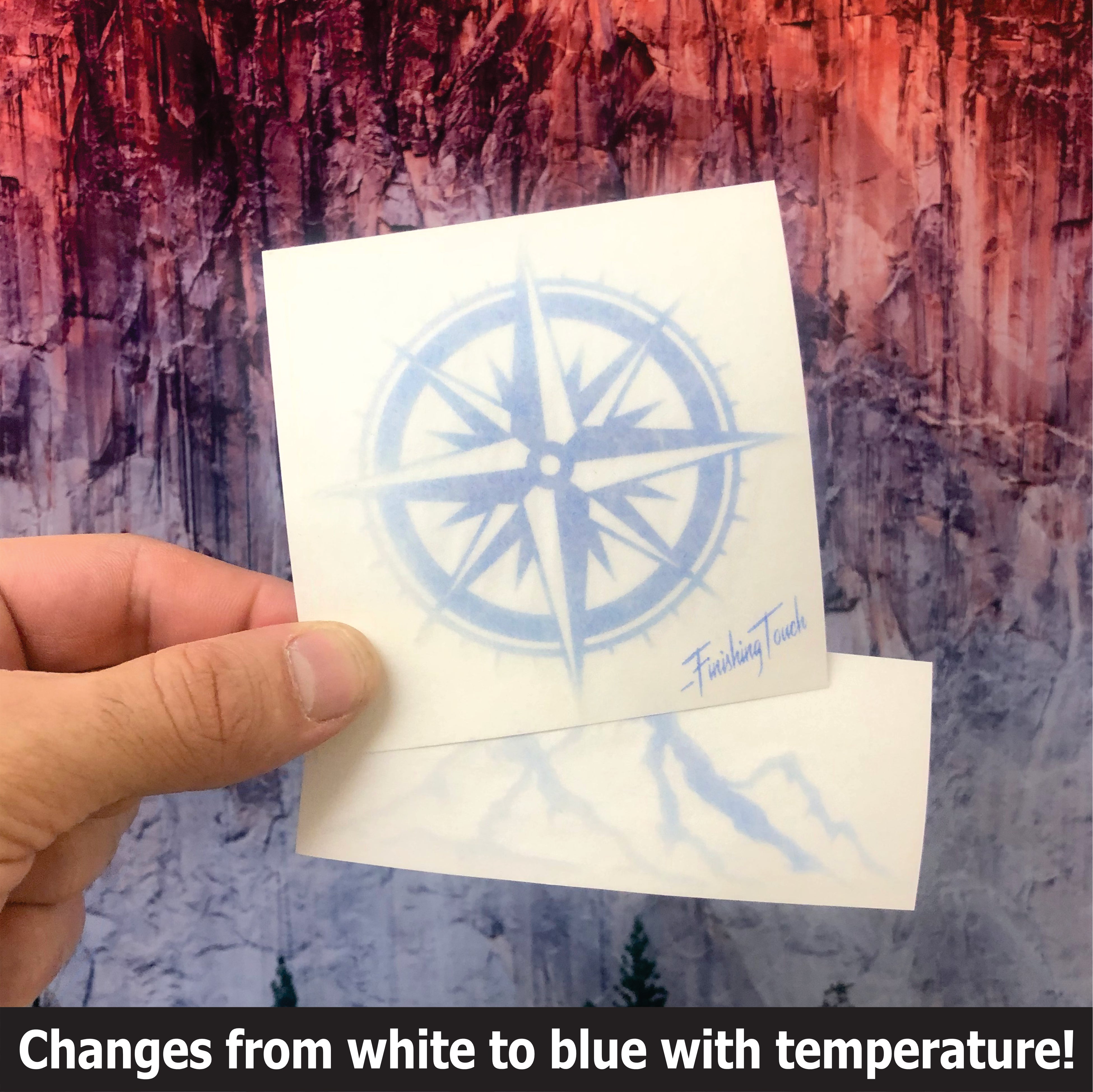 Color changing compass